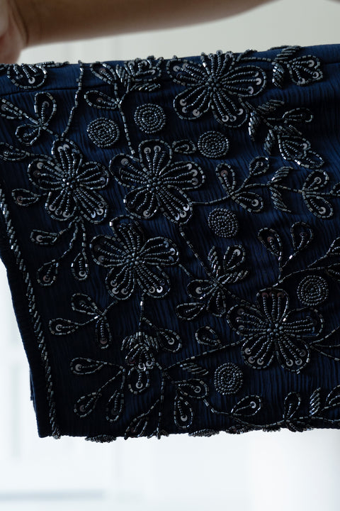 Korean Zoom Qatana Dark Blue Abaya