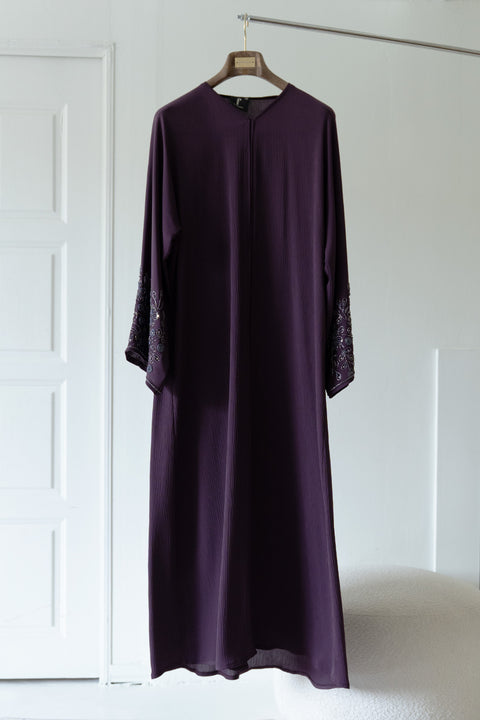 Korean Zoom Qatana Dark Purple Abaya
