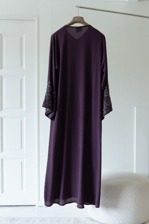 Korean Zoom Qatana Dark Purple Abaya