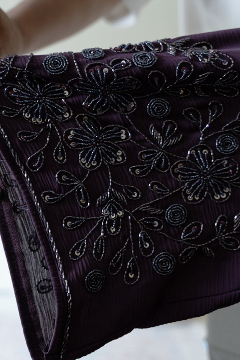 Korean Zoom Qatana Dark Purple Abaya