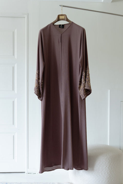 Korean Zoom Qatana Milk Chocolate Abaya