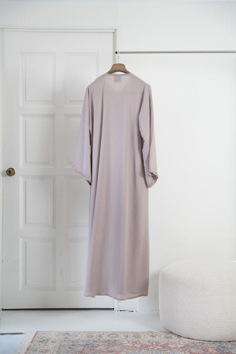 Korean Zoom Qalali Taupe Abaya