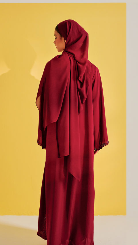Qarshi Maroon Abaya