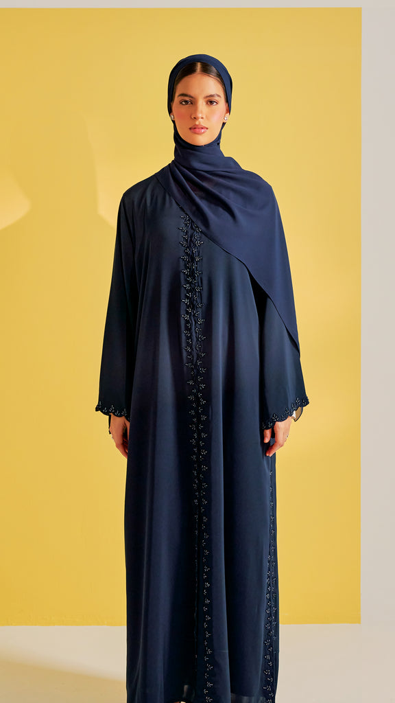 Korean Nidha Qarshi Midnight Blue Abaya