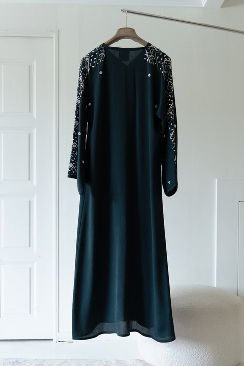 Korean Zoom Rahjan Emerald Green Abaya