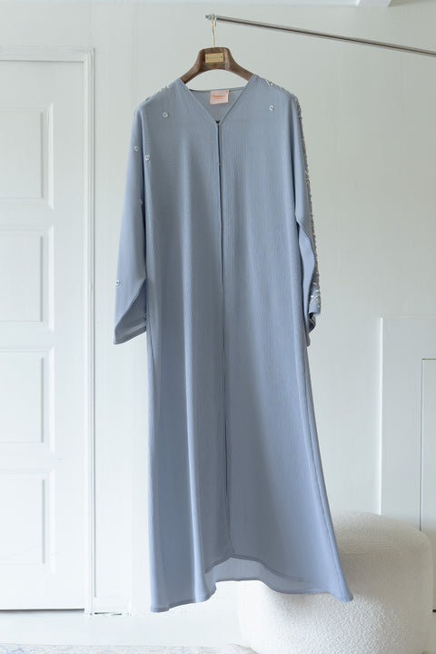 Korean Zoom Rahjan Powder Blue Abaya
