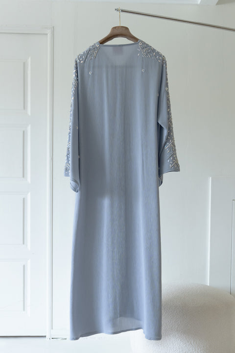 Korean Zoom Rahjan Powder Blue Abaya