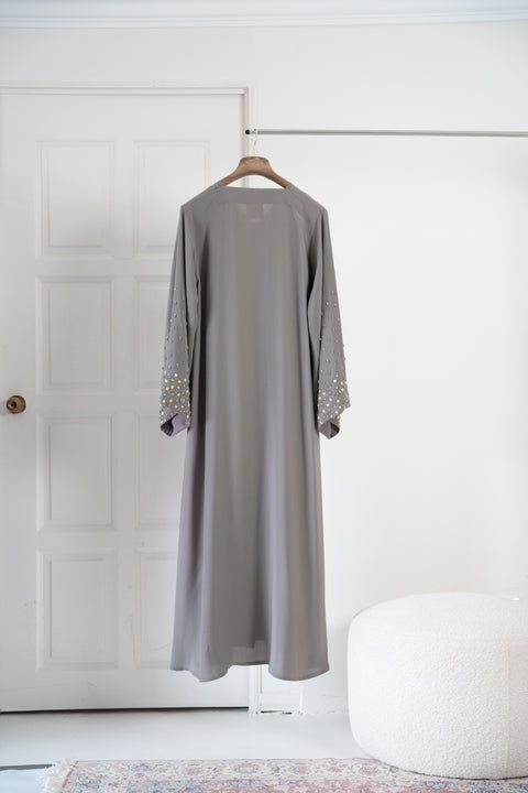 Korean Nidha Rayat Grey Abaya