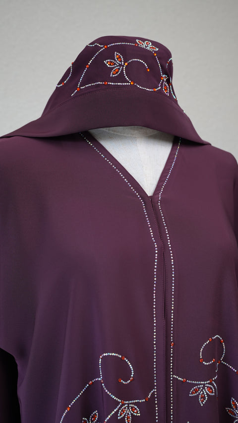 Riffa Wine Burgundy Abaya (CLEARANCE)