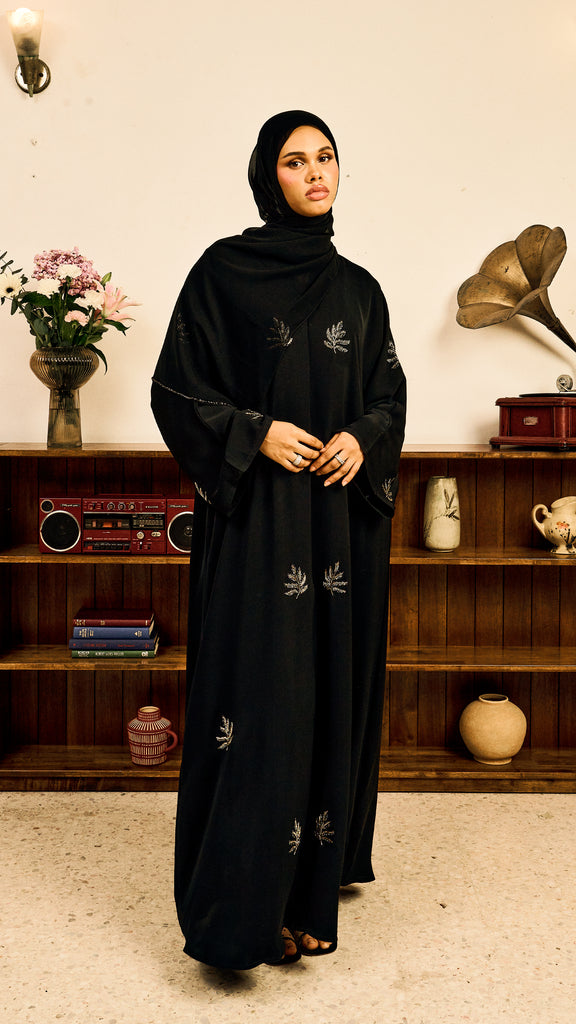 Korean Nidha Rimal Black Abaya