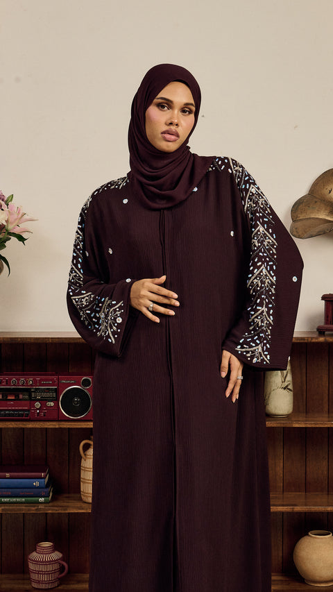 PRE-ORDER: Rahjan Burgundy Abaya