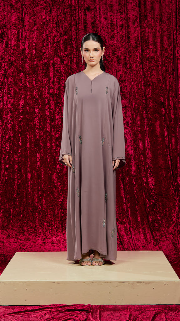 Korean Nidha Ranya Woodrose Abaya