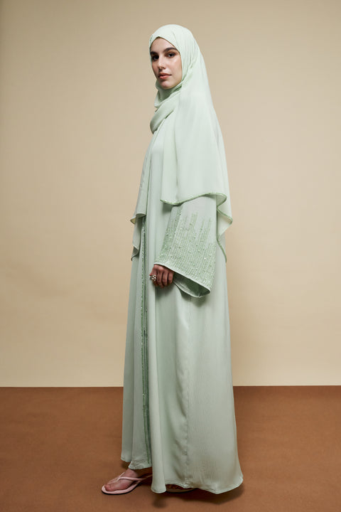 Rawdah Mint Green Abaya
