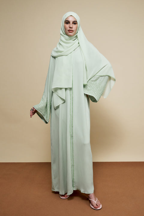 Rawdah Mint Green Abaya
