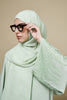 Korean Zoom Rawdah Mint Green Abaya