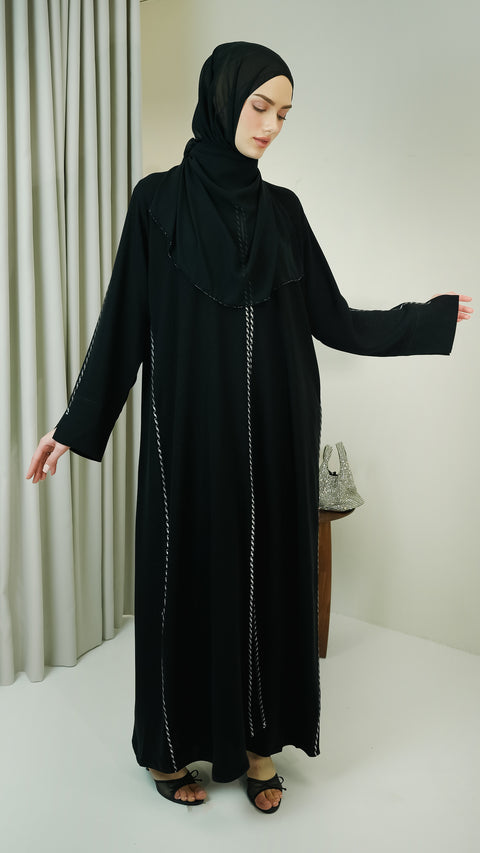 Reyhanli Obsidian Silver Abaya