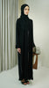 Rosed Crepe Reyhanli Obsidian Silver Abaya