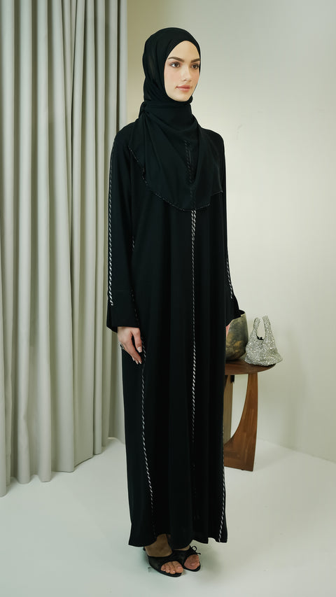 Reyhanli Obsidian Silver Abaya