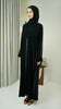Rosed Crepe Reyhanli Obsidian Silver Abaya