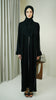 Rosed Crepe Reyhanli Obsidian Silver Abaya
