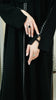 Rosed Crepe Reyhanli Obsidian Silver Abaya
