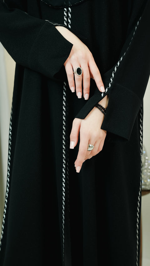 Reyhanli Obsidian Silver Abaya