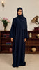 Rosed Crepe Reyhanli Dark Blue Abaya