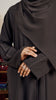 Rosed Crepe Reyhanli Dark Grey Abaya
