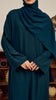 Rosed Crepe Reyhanli Teal Green Abaya