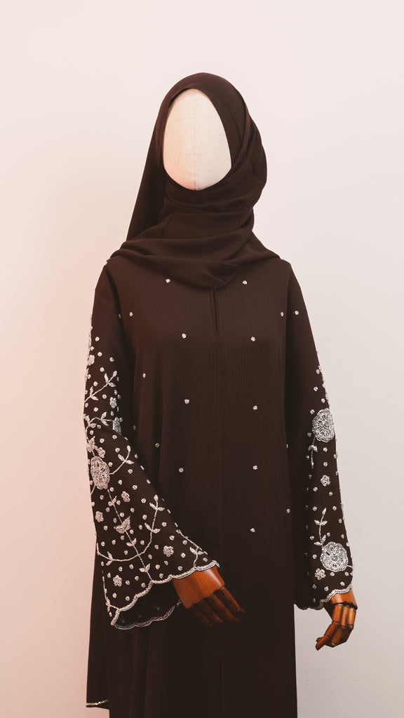 Korean Zoom Ruman Dark Purple Abaya