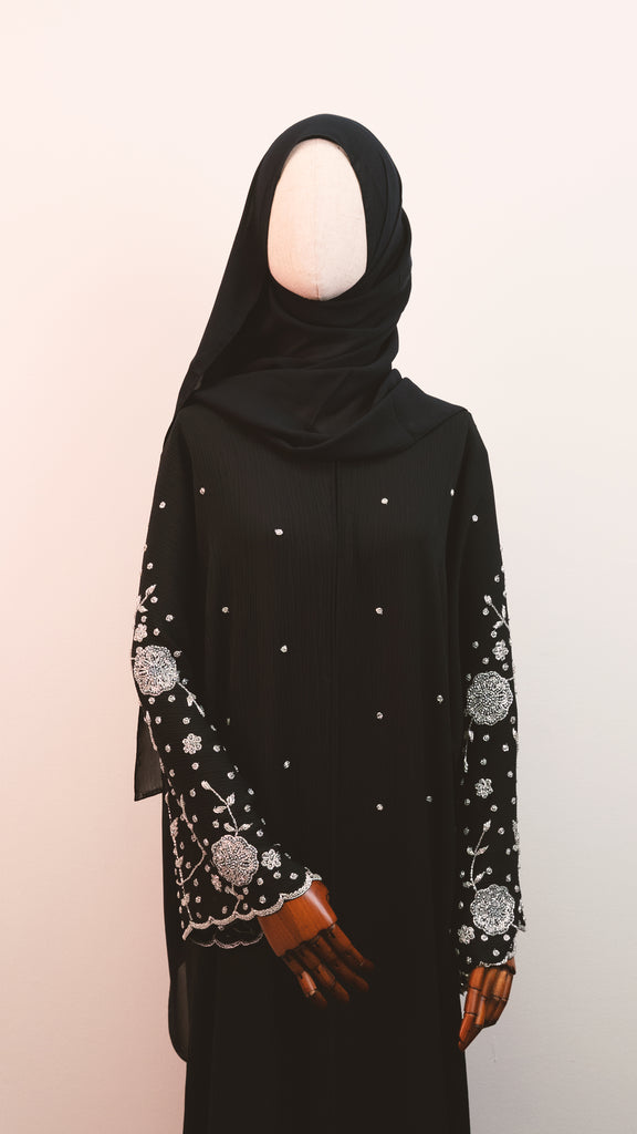 Korean Zoom Ruman Midnight Blue Abaya