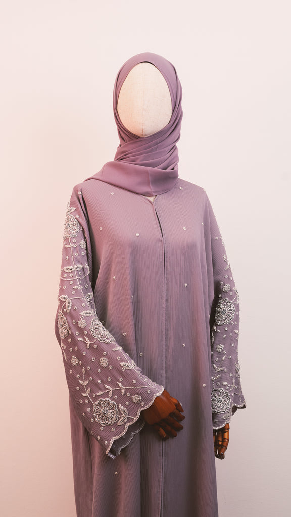 Korean Zoom Ruman Dusty Purple Abaya