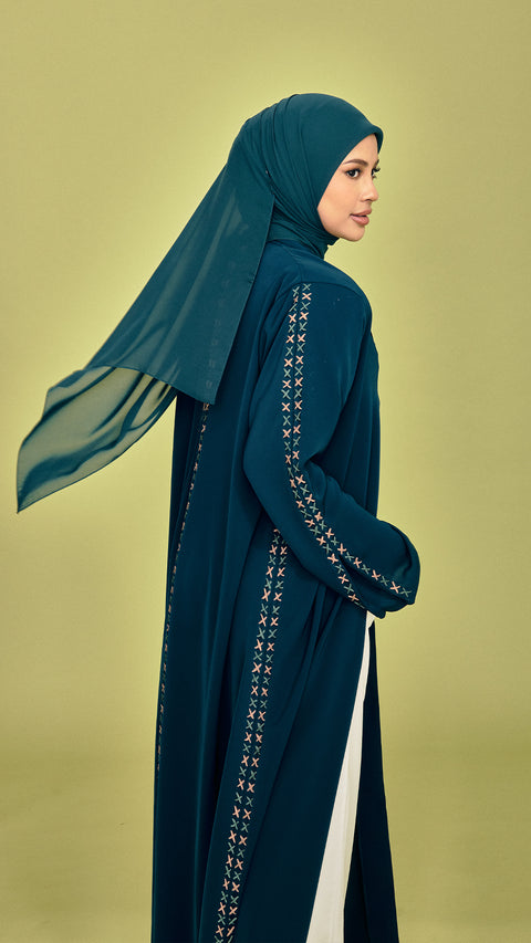 Ruwi Dark Teal Coat Abaya