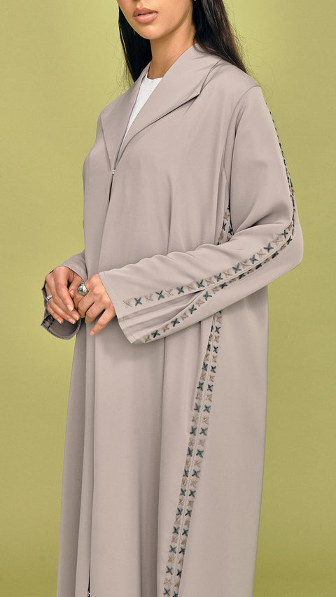 Ruwi Taupe Coat Abaya
