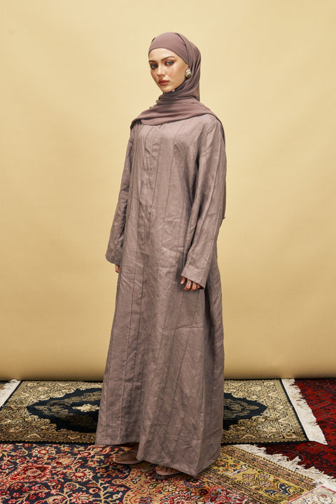 Shasha Pure Linen Daily Dress in Mauve