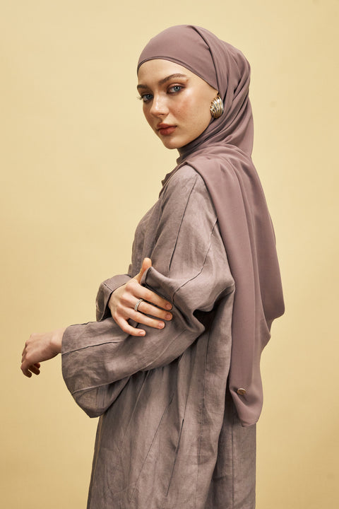 Shasha Pure Linen Daily Dress in Mauve