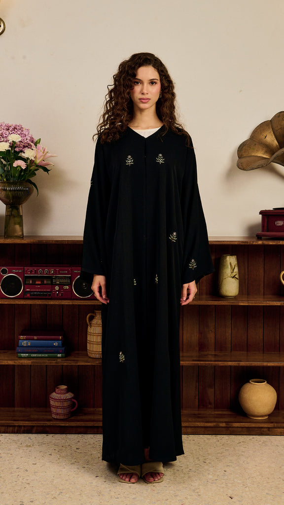 Korean Nidha Saiba Black Abaya