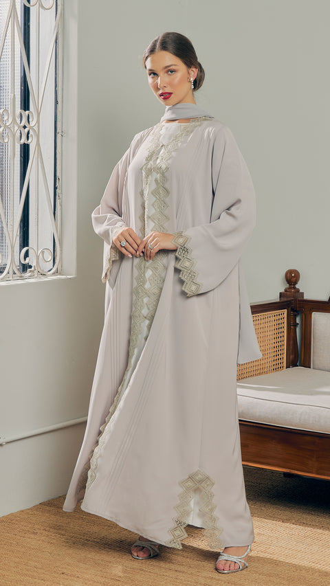 Salmiya Pale Lime Cardi Abaya