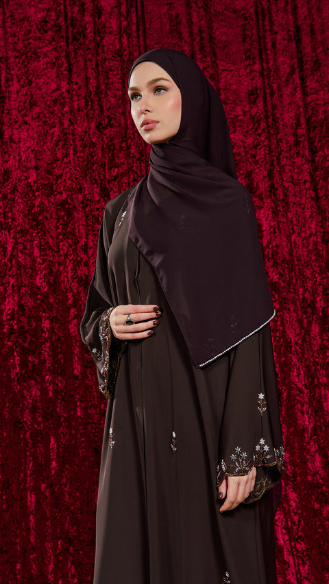 Sansy Dark Brown Abaya