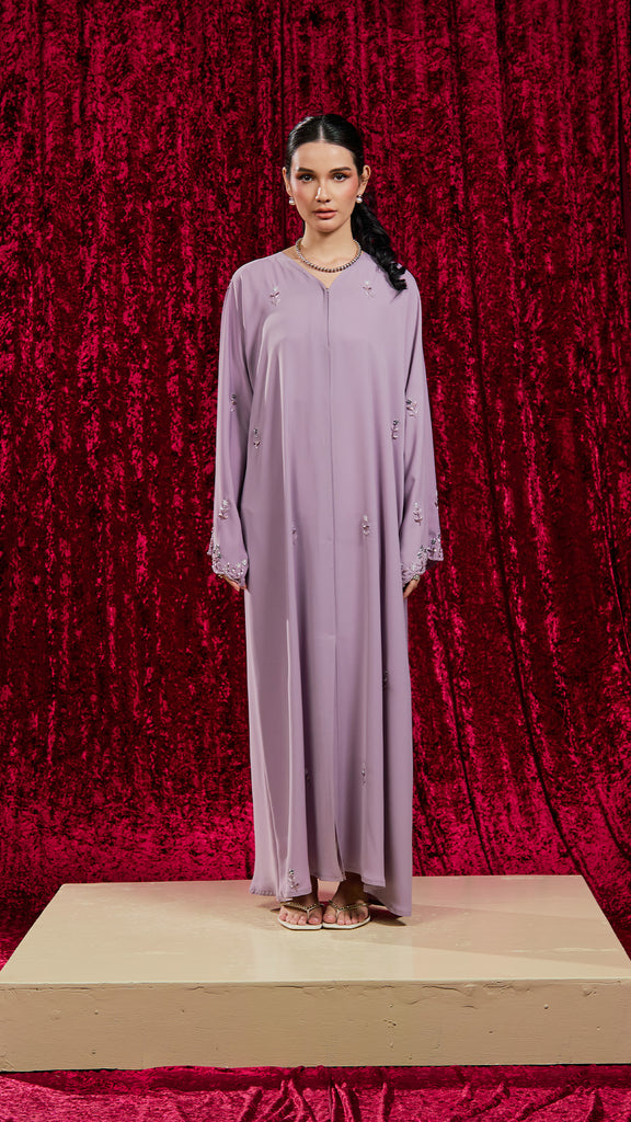 Korean Nidha Sansy Dusty Lilac Abaya