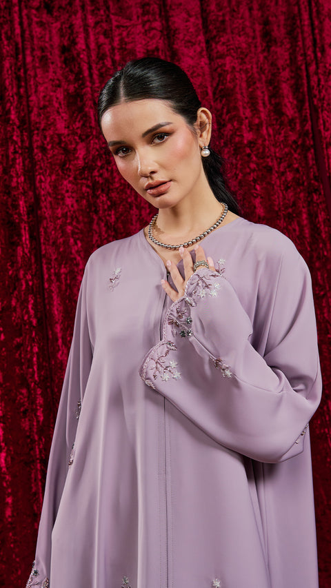 Sansy Dusty Lilac Abaya