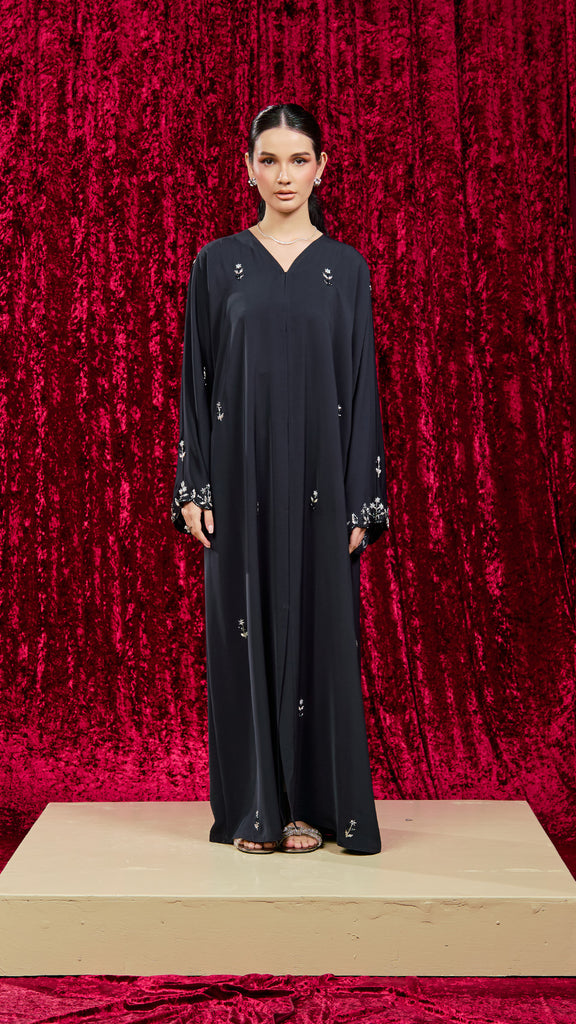Korean Nidha Sansy Midnight Blue Abaya