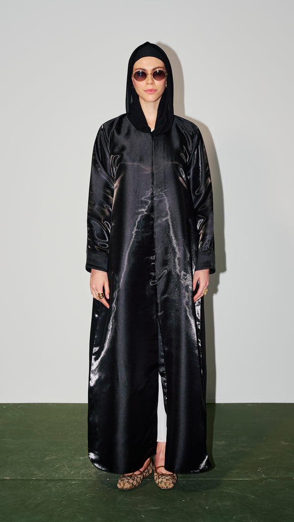 Korean Organza Scha Obsidian Black Abaya