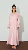 Ribbed Matte Satin Sharjah Baby Pink Dress