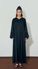 Ribbed Matte Satin Sharjah Black Dress