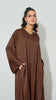 Ribbed Matte Satin Sharjah Brown Dress