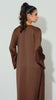 Ribbed Matte Satin Sharjah Brown Dress