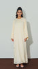 Ribbed Matte Satin Sharjah Cream Dress