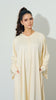 Ribbed Matte Satin Sharjah Cream Dress