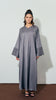 Ribbed Matte Satin Sharjah Grey Dress